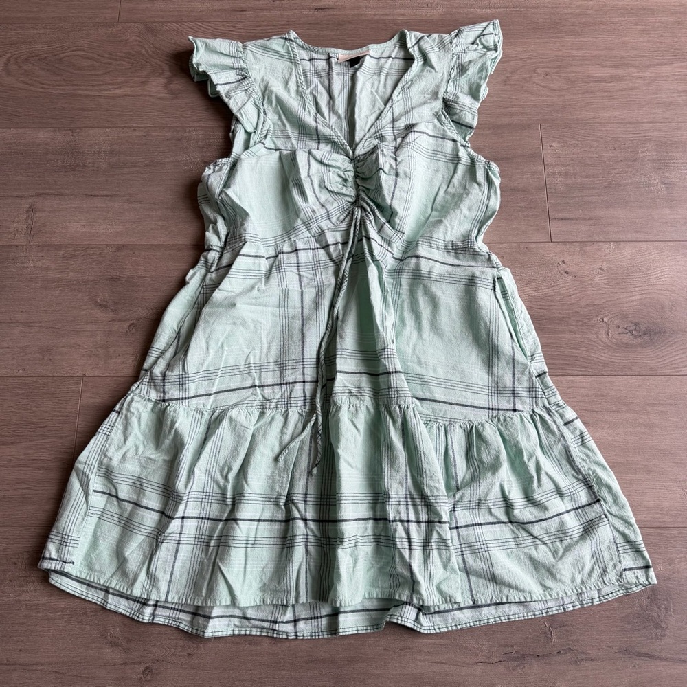 Universal Thread light green/blue/white mini dress with pockets - size XL